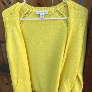 Yellow Cold Water Creek cardigan